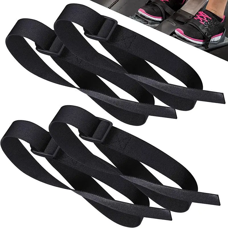 2Pcs Anti-Slip Rowing Machine Foot Straps Adjustable Durable Nylon Secure Buckle Universal Fit Most Rowers for Gym Workout