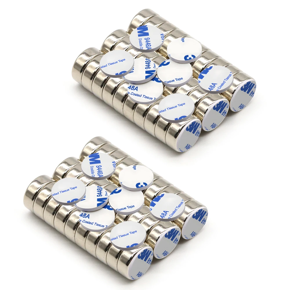 Mixed Size Neodymium Magnet 10x4mm Round Disc High Adsorption Adhesive Tape For Home Organization Office Use Storage