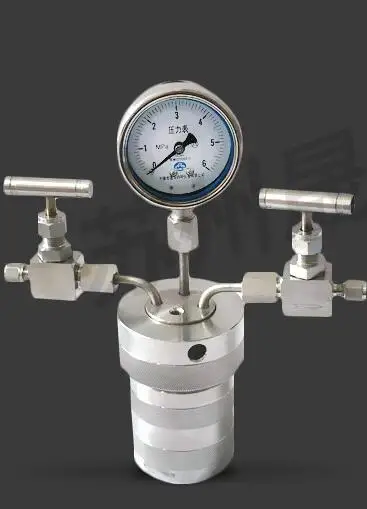 25ml Hydrothermal Synthesis Autoclave Reactor Vessel + Inlet Outlet Gauge 25ml 6Mpa Tool Instrument