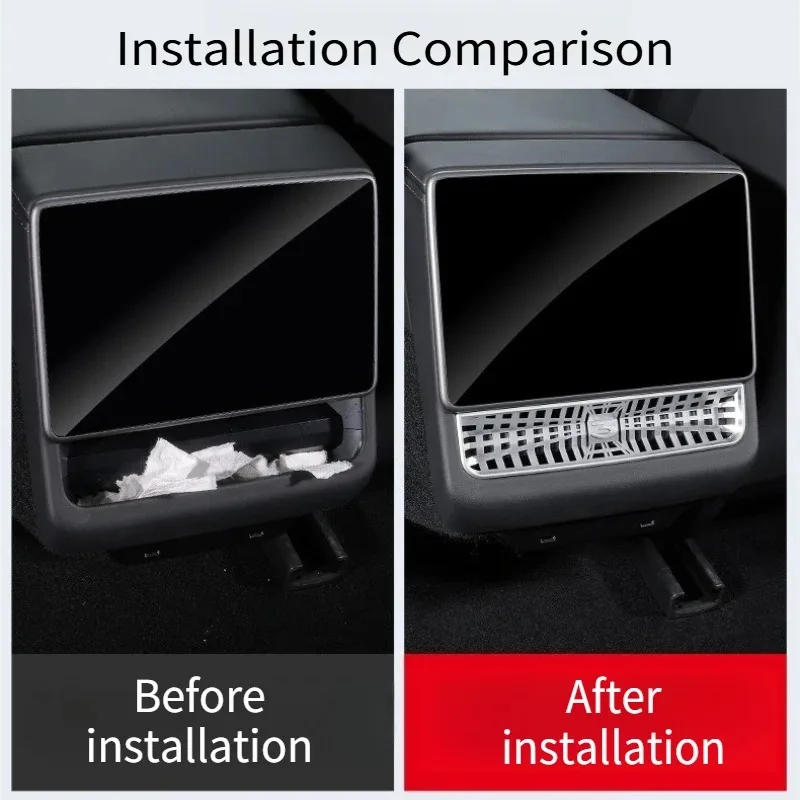 For Tesla Model 3 Highland Model Y/YL Juniper Rear Air Vent Cover Center Console Back Conditioner Outlet Filter Grille Protector