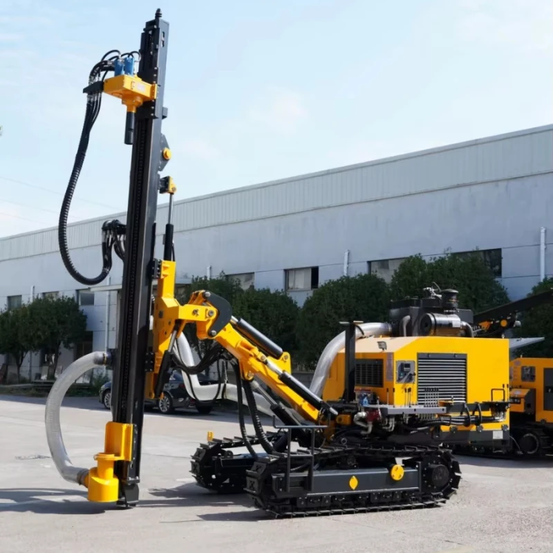 Industrial Heavy-Duty Crawler Hydraulic Surface Downhole DTH Drill Rig for Open-pit Quarry Mining and Rock Blasting Operations