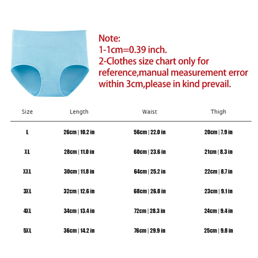 Female High Waist Cotton Knickers Fashion Solid Color Panties Breathable Comfortable Underwear Simple Leakproof Knickers