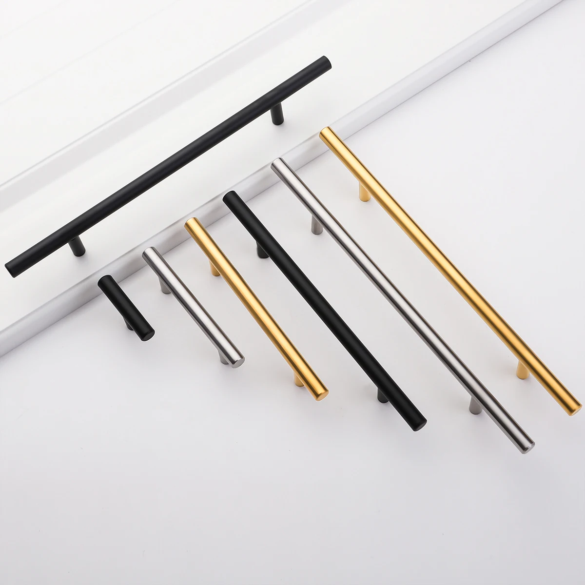 PQB 50mm-500mm Stainless Steel Kitchen Door Cabinet T Bar Handle Pull Knob cabinet knobs furniture handle cupboard drawer handle