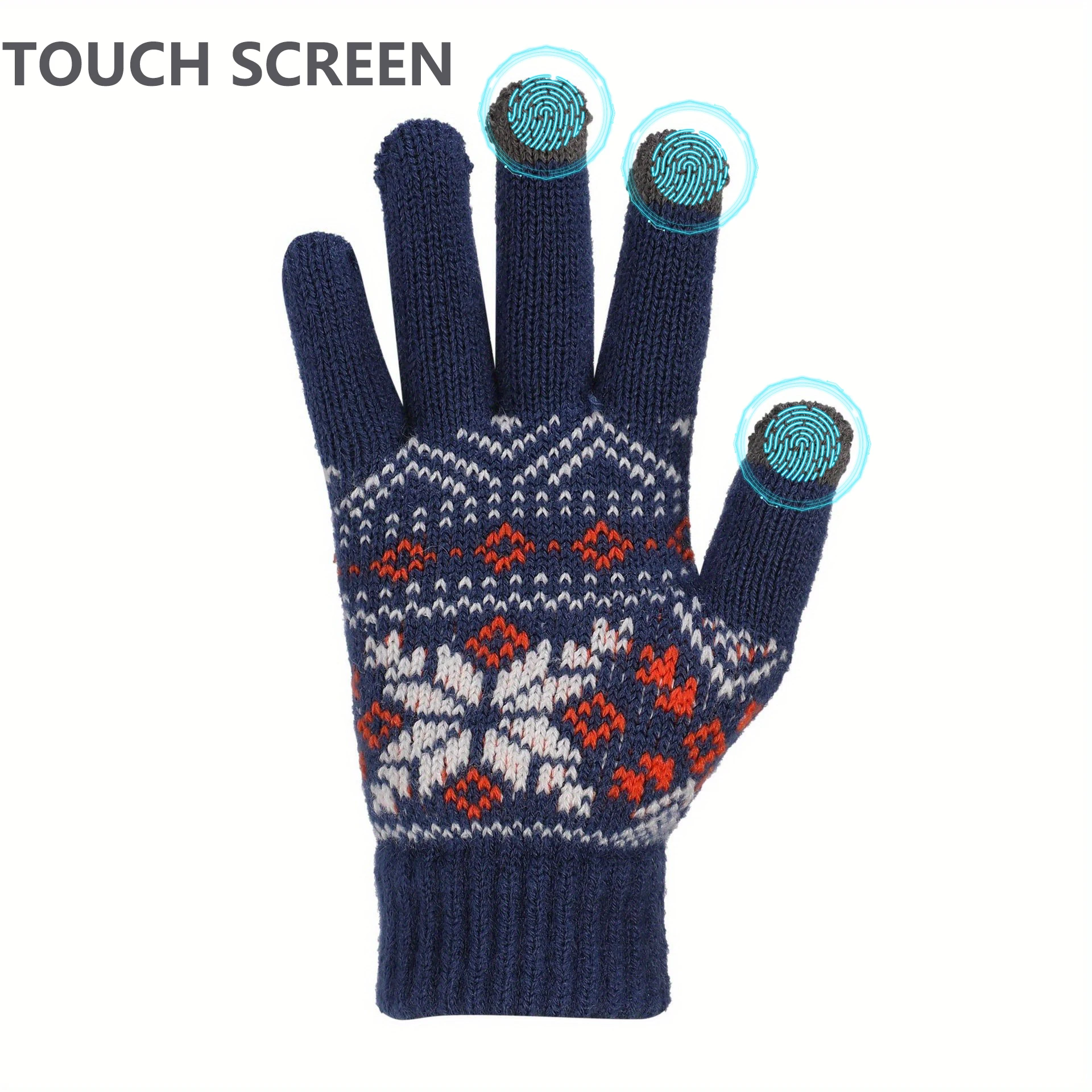 ZHUOHUA شتاء دافئ طالب لطيف ندفة الثلج محبوك الصوف مبطن قبعة وشاح قفازات ثلاث قطع مجموعة للأصغر سن 5 إلى 10 فتاة صبي #5