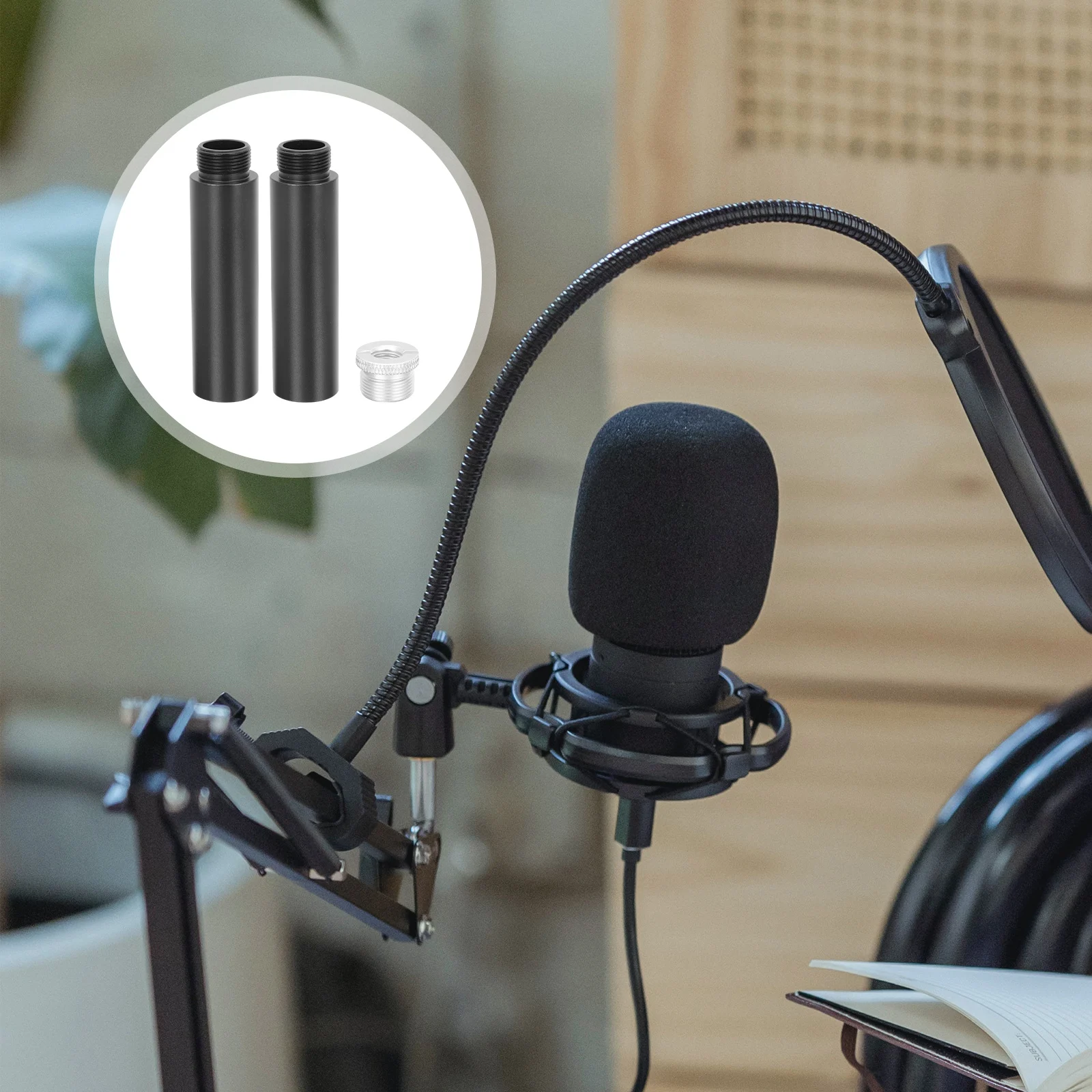 

Microphone Stand Rod Tube Rack Holder Bracket Pole Aluminum Durable Arm Stand Extension Rod Lightweight Practical Storage