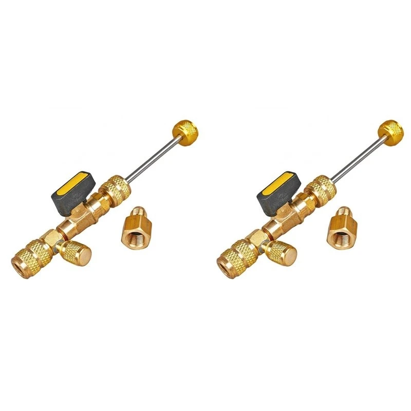 2X Valve Core Remover Installer Tool R410A R22 AC For Schrader Valve Core Remover Dual Size 1/4Inch And 5/16Inch Port