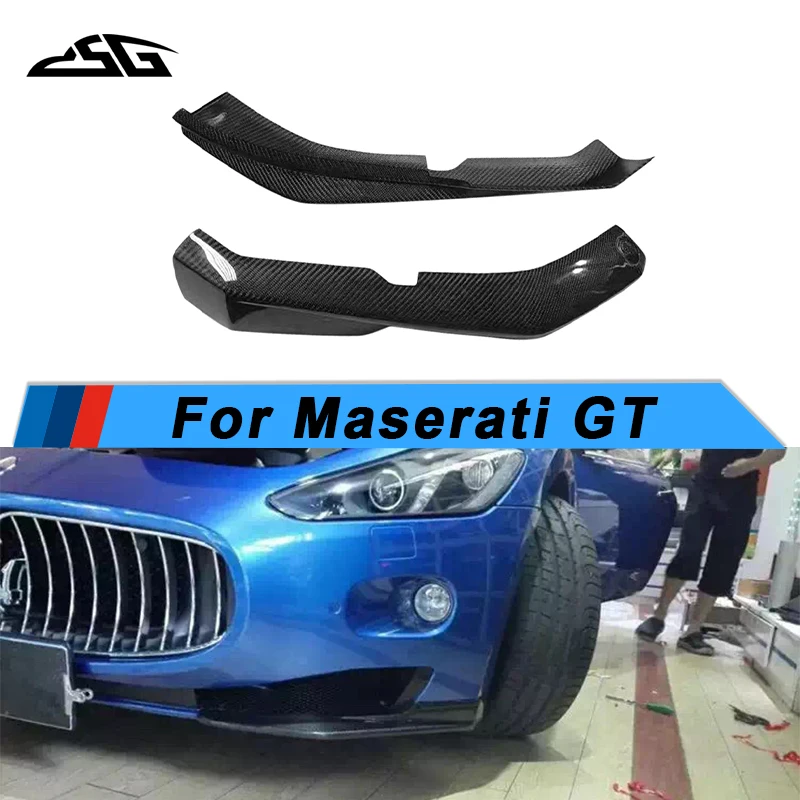 Carbon Fibre Front Bumper Lip Spoiler Splitters Winglets Flaps Cupwings For Maserati GT Car Spoiler Corner Wrap Upgrade