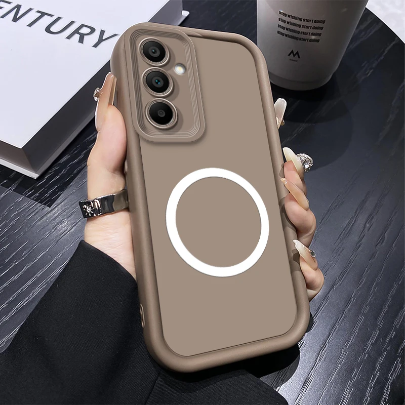 Phone Case For Samsung Galaxy A55 A52S A51 A71 Jump3 M14 F14 M12 F12 M40S M44 Soft Silicone Cover With Wireless Magnetic Sticker