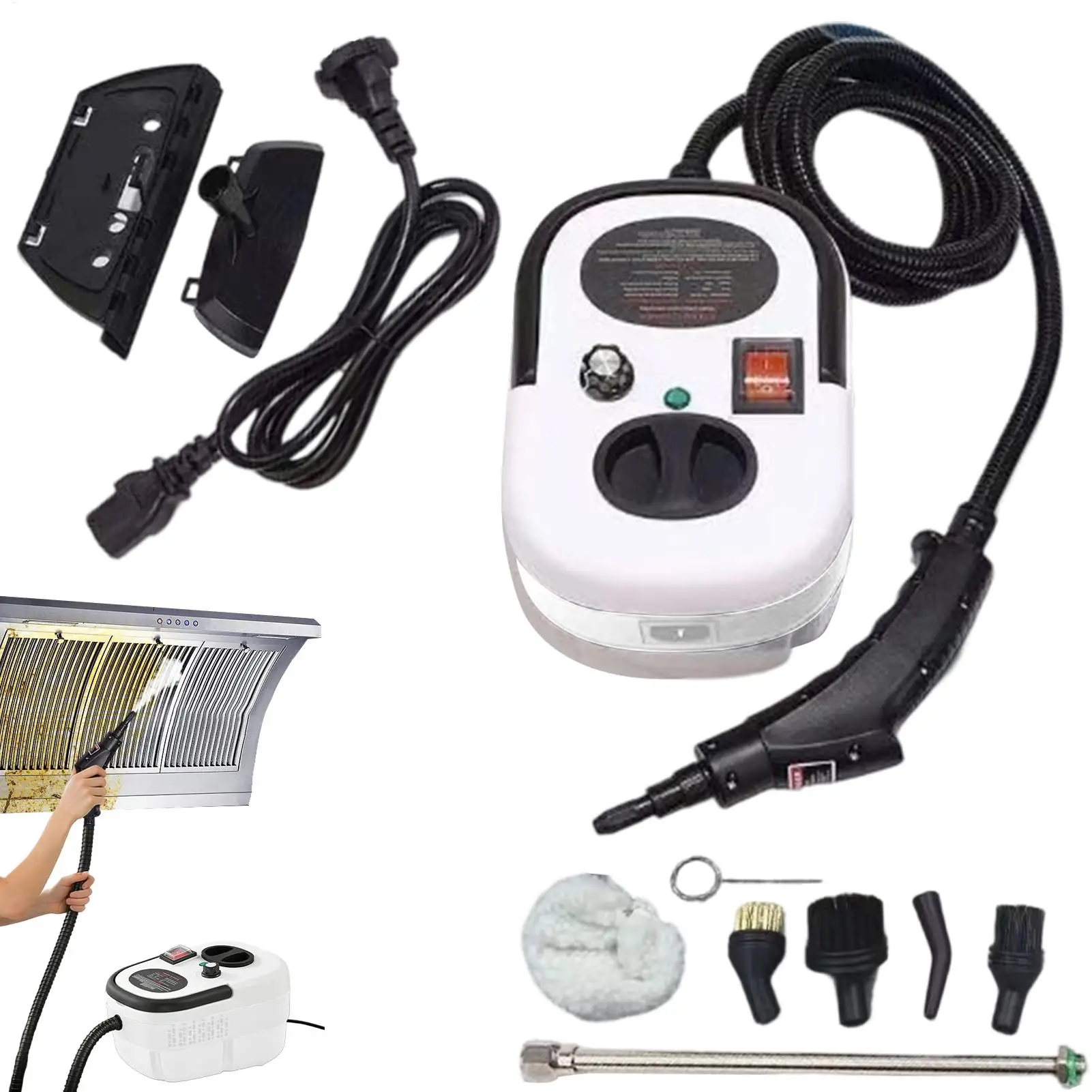 

Kitchen Bathroom Steam Cleaner 6-level 2500W High Pressure Fast Heating Grout Floor Fabric Steaming Tool For Car Kitchen US EU