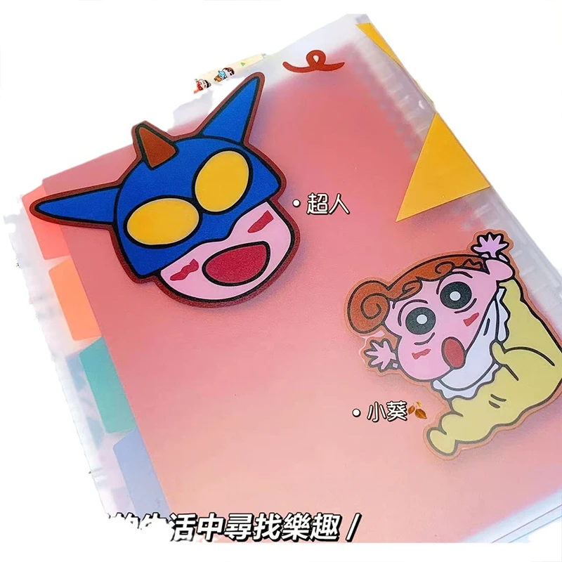 Crayon Shin Chan Transparently Cover Notebooks Kawaii Cute Anime Cartoon Student Handbook Stationery Notepad Girls Gifts