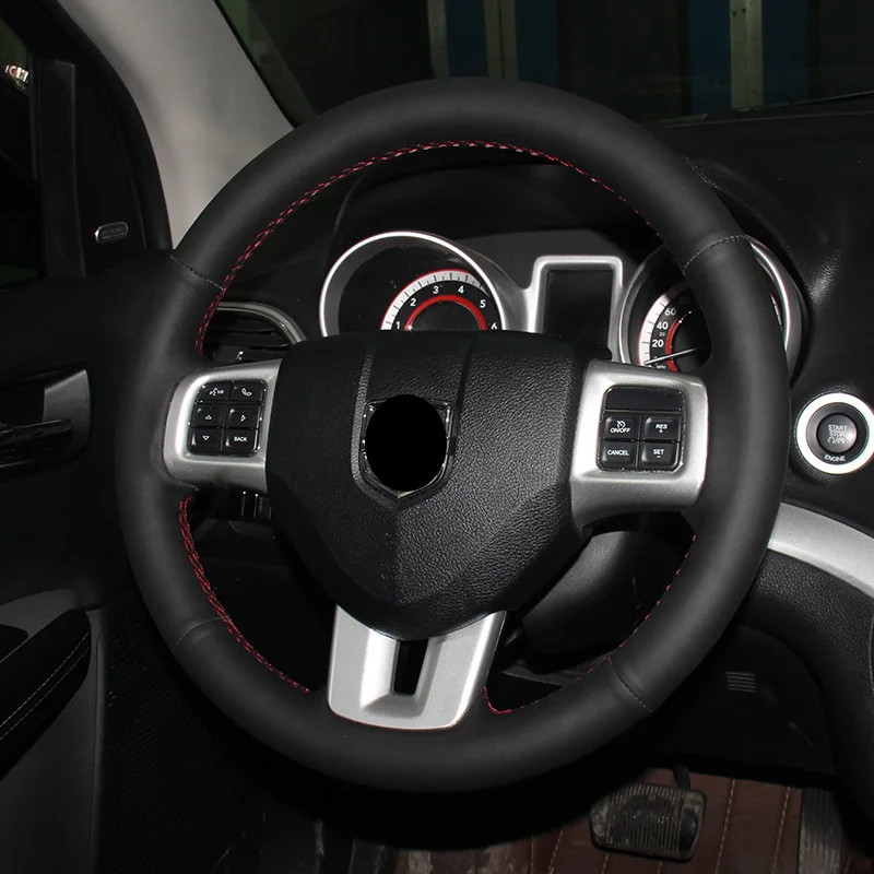 

Microfiber Leather Car Braid On The Steering Wheel Cover for Dodge Grand Caravan Journey Avenger Durango Car-styling Covers