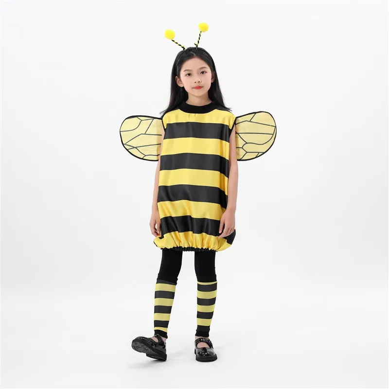 

loween Bee Cosplay Costume for Adults And Kids Ele Yellow And Bla Bee Suit for Par Stage Performance