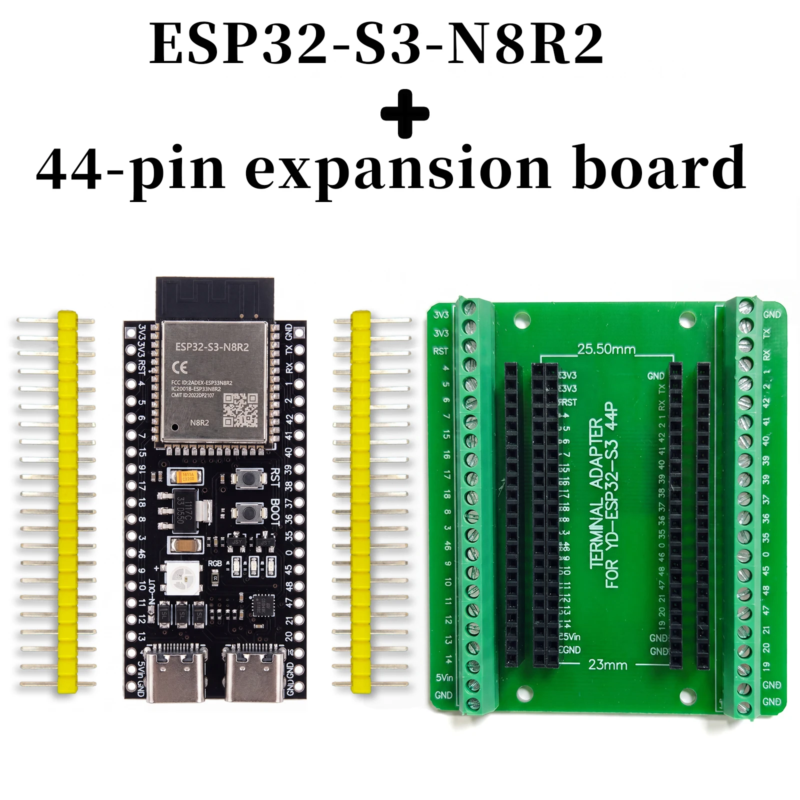 ESP32-S3 Ontwikkelingsbord WiFi Bluetooth 5.0 Dual-Core 240MHz N16R8 N8R8 8MB PSRAM Dubbele USB-C 44PIN Adapter voor MicroPython IoT