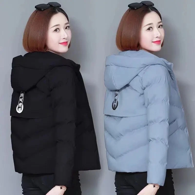 Parkas Nữ Mùa Đông 2022 Thời Trang Hàn Quốc Mới Ôm Cổ Tất Cả Trận Đấu Xuống Áo Khoác Nỉ Nữ Có Mũ In Hình Ngắn Lót áo Khoác