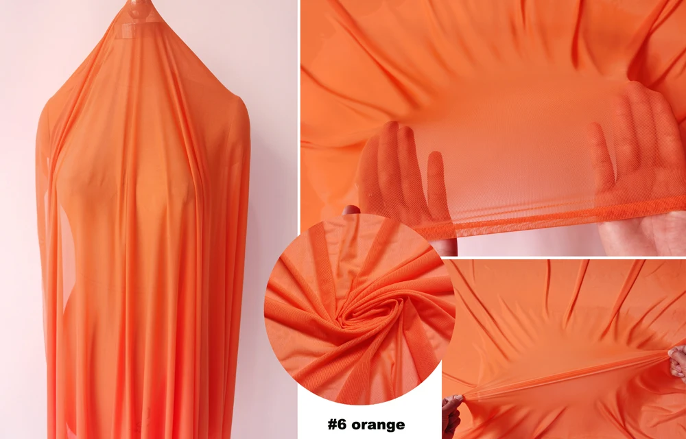 4-Wege-Stretch-Tüll, 58 Zoll breit pro Meter, hochwertiges elastisches Spandex-Mesh-Gewebe, Nylon, Unterwäsche, Strümpfe, Futter, Spitze – Detail 24