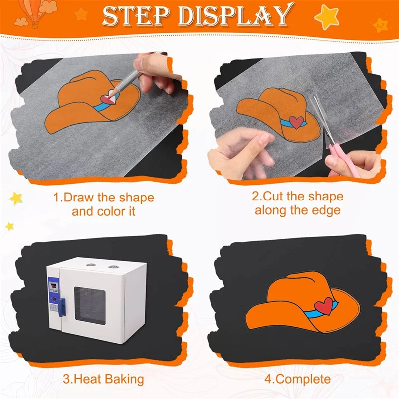 ورق فني منكمش، 50 قطعة من أوراق البلاستيك المنكمشة لسلاسل المفاتيح والأطفال Art Craft Markingab13 #5