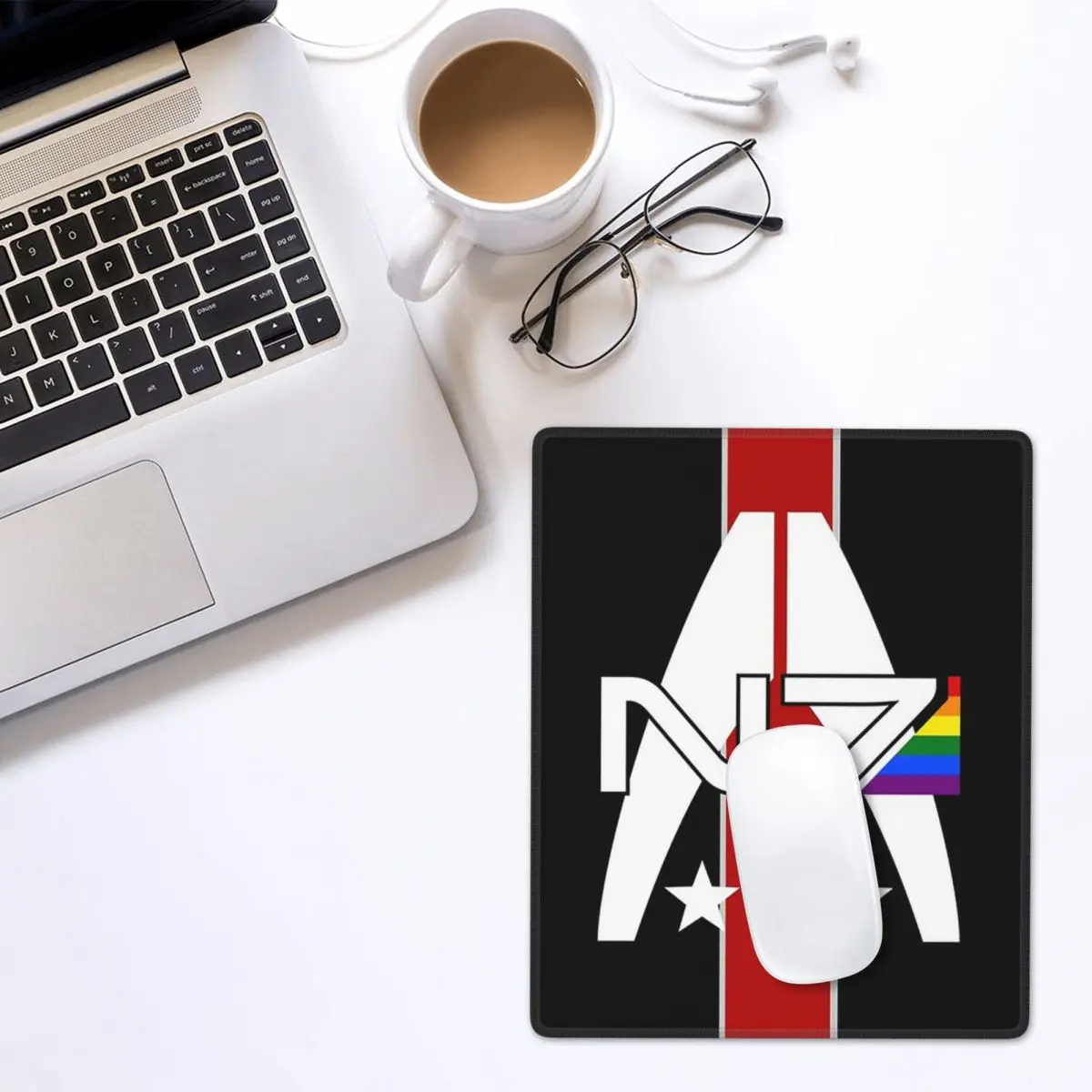 N7 Pride, Mass Effect Mouse Pad Gamer PC Laptop Mats Keyboard Computer Gaming Office Accessories Desk Mat