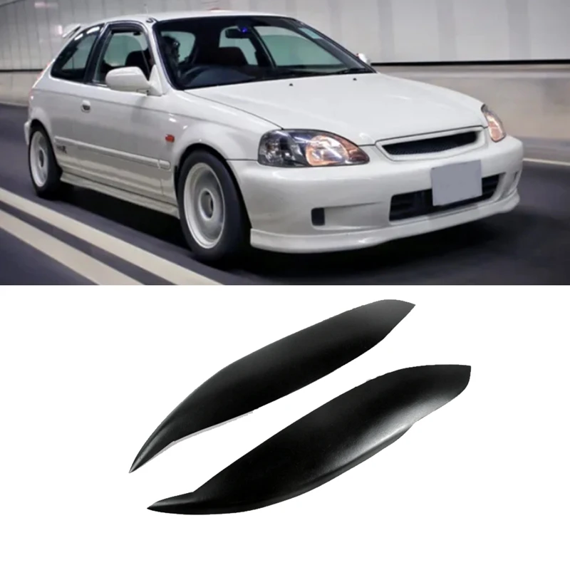 Car Headlights Eyebrow Eyelid Trim Cover Sticker Refitting Car Styling For Honda Civic EK9 1999-2000 Resin Accessories