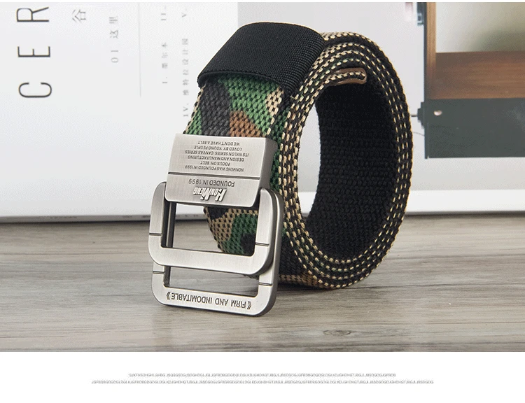 Canvas Belt, Men's Belt, Alloy Double Loop Buckle, Korean Fashion Denim, Teenage Student Pants Belt, Women's Belt