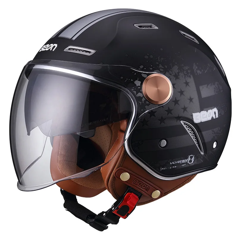 3C ECE BEON Retro Motocross Motorcycle Accessories Helmet Dual Lens Motorbike Electric Bicycle Helmets ABS Moto Casco Capacete