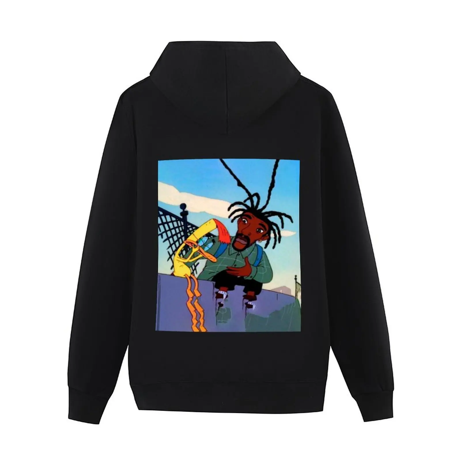 تي شيرت بقلنسوة مطبوع عليه فن كوليو تي شيرت جرافيك للرجال ملابس شتوية ملابس رجالية على الطراز الكوري ملابس بقلنسوة كبيرة الحجم #3