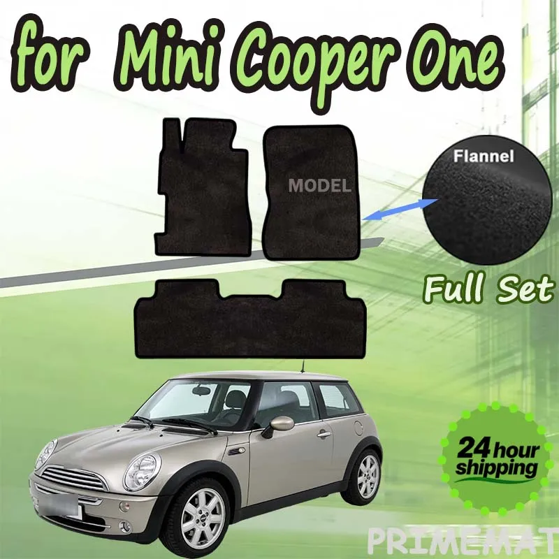 PRIMEMAT Velour-Fußmatten für Mini Cooper One R50 Schrägheck (2001-2007) - Schwarz