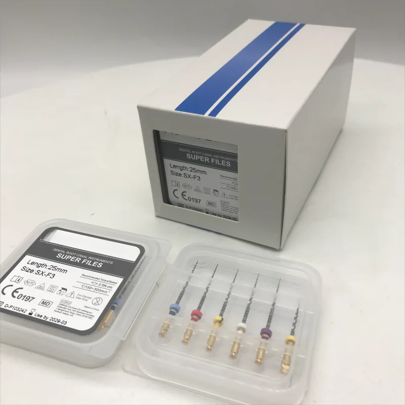 5Boxes Niti Super Files Dental Files Natural Color Dental Root Canal Instruments  Length 25mm SX-F3 Assorted