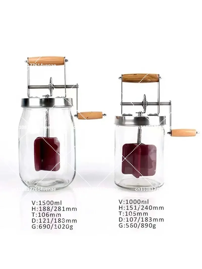 1.5L Butter Mixer Food Grade Glass Bottle Electric Kitchen Mixer for Cream, Sauce & Dressing