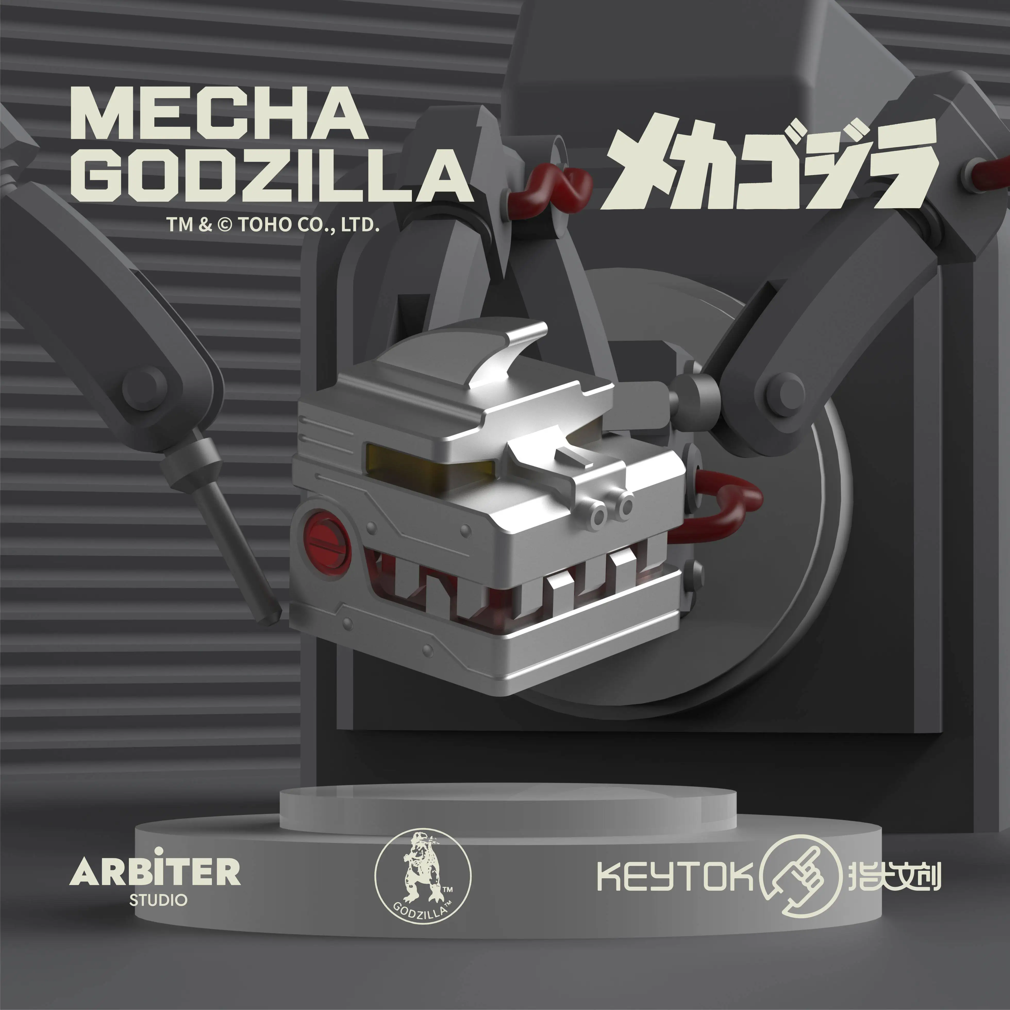 KeyTok God-zilla IP Collaboration Personalized Keycap Resin Material E-sports Cool Table with Transparent Keyboard