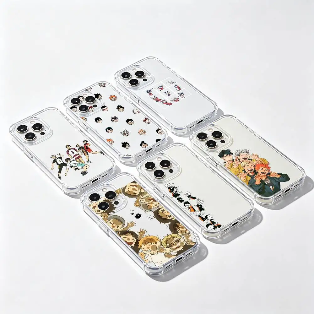 Amine H-Haikyuus Phone Case Transparent IMD For IPhone 17 16 15 14 13 12 11 PRO MAX PLUS Mini Soft Cover
