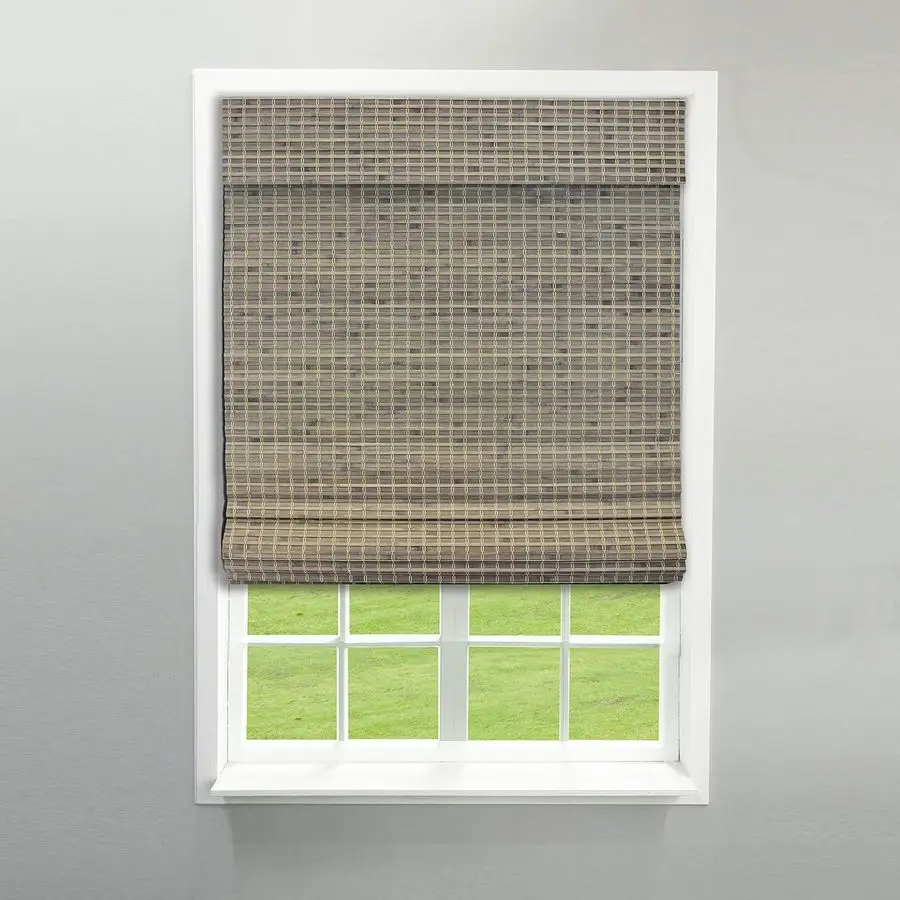 

Cordless Bamboo Roman Shades for Windows Flatweave Bamboo Blinds for Reduce Bright Light Easy to Lift amp Fold Up Window Shades