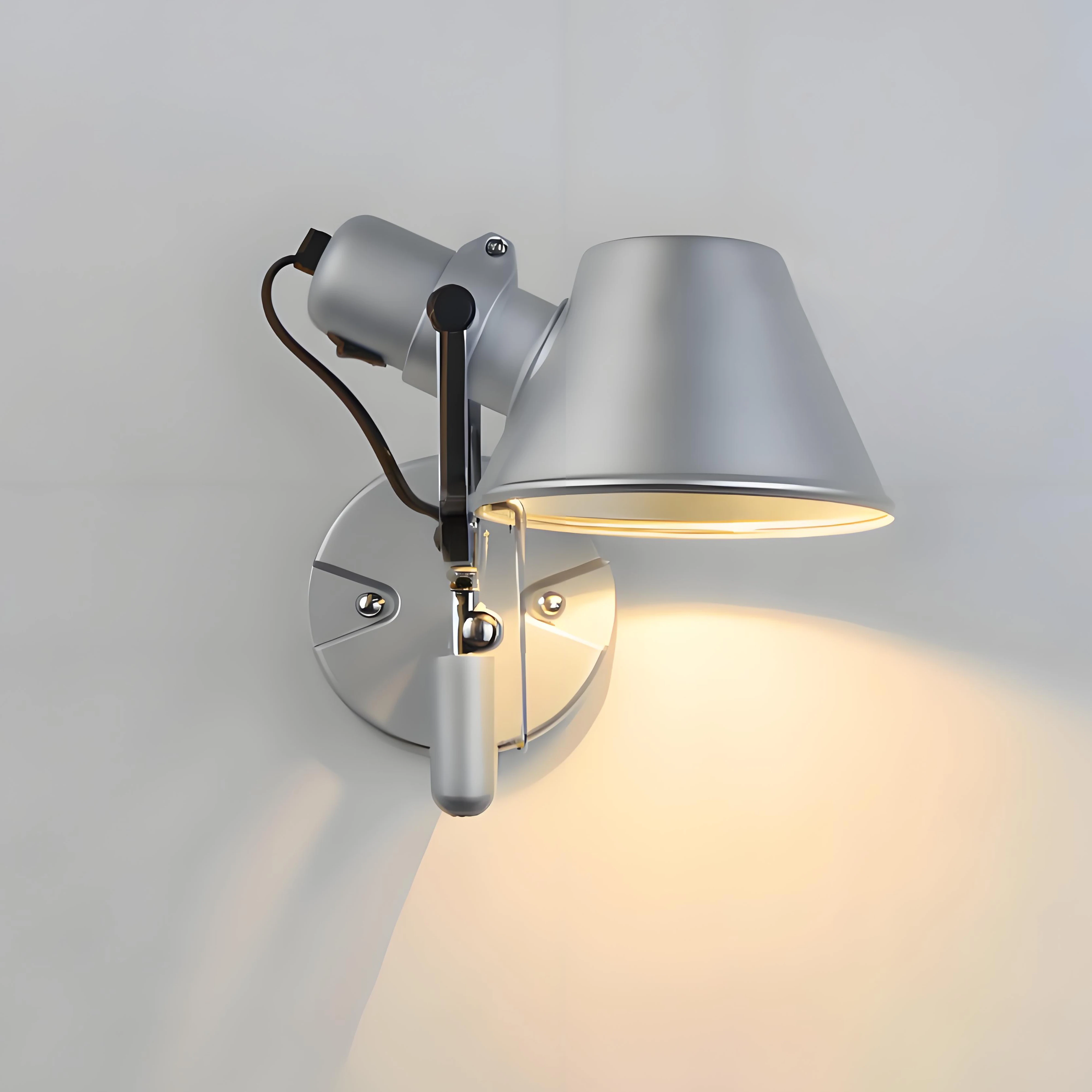 

360° Rotating Shade 180° Swivel Arm Wall Lamp with Flexible Joints Modern Design Adjustable Wall Sconce for Bedroom/Living Room