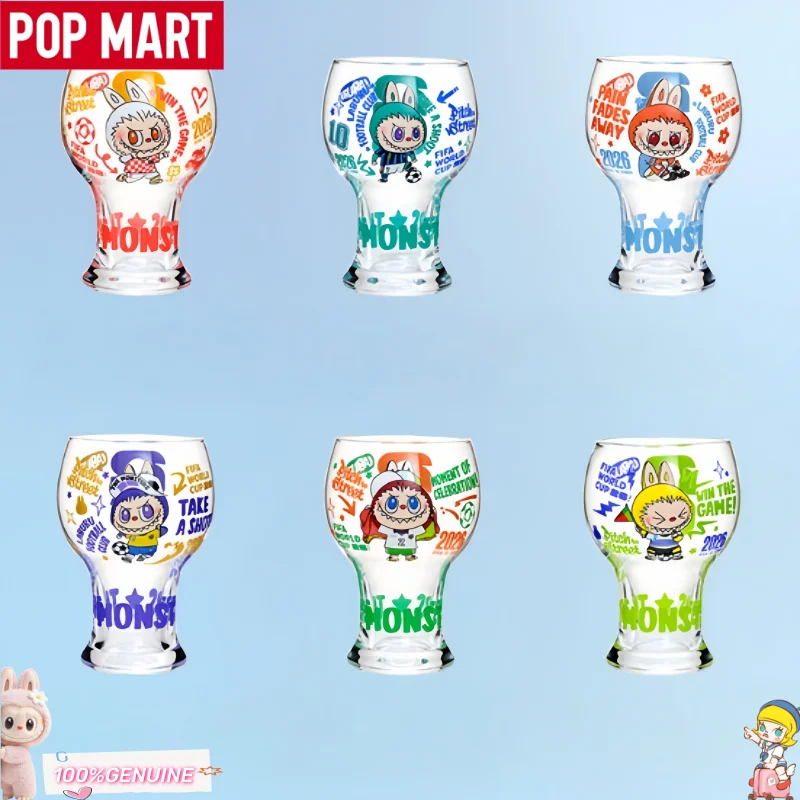 

POPMART The Monsters × Fifa Series Стеклянная кружка-сюрприз (Blind Box) Новинка Оригинальный Labubu Чемпионат мира 2026 Коллекционная посуда для напитков и милый подарок для фанатов