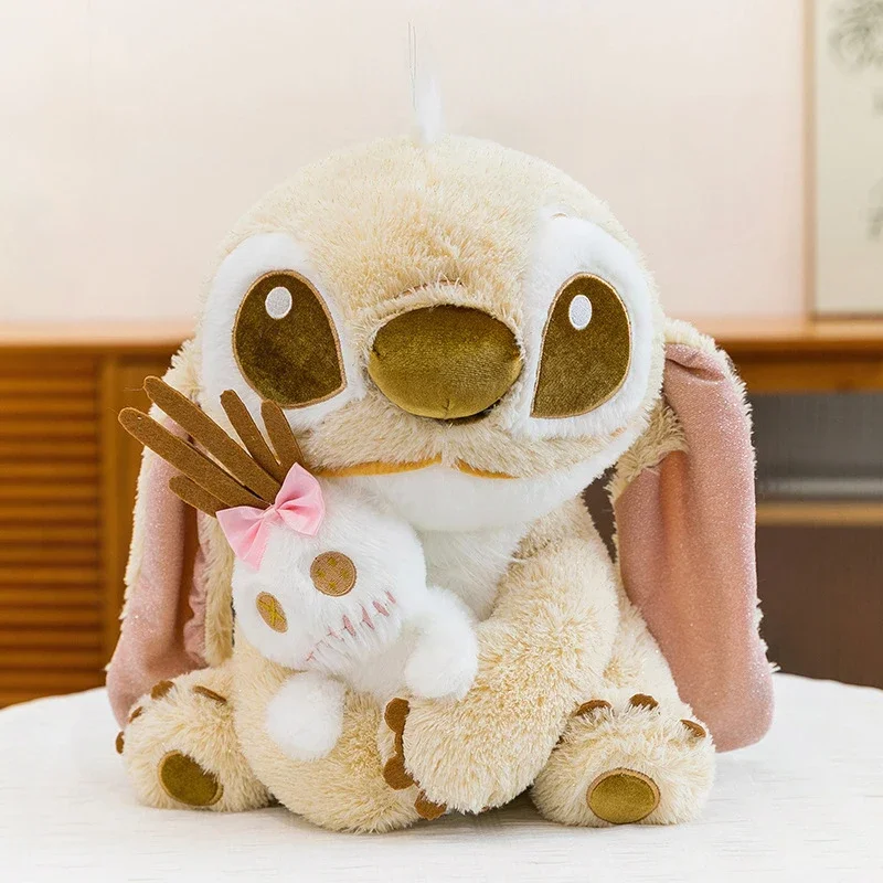 

Милая плюшевая игрушка Disney, милый золотистый плюшевый персонаж Стич, мягкая игрушка для детей, подарок на день рождения, подушка для сна, уютная игрушка-обнимашка