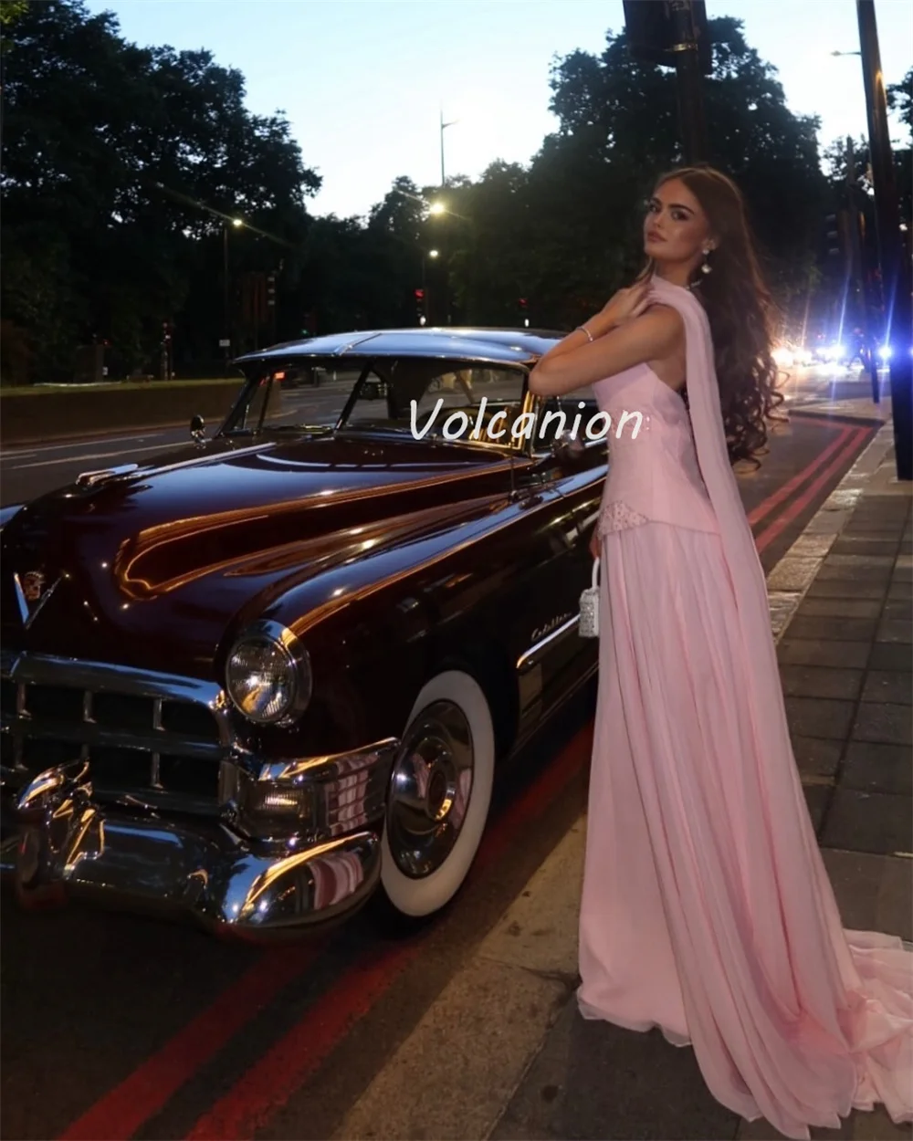 カスタマイズされたクラシックファッションシフォンスパンコールシャーリングストレートストラップレスロングドレスオーダーメイドオケージョンドレス高品質フォーマル