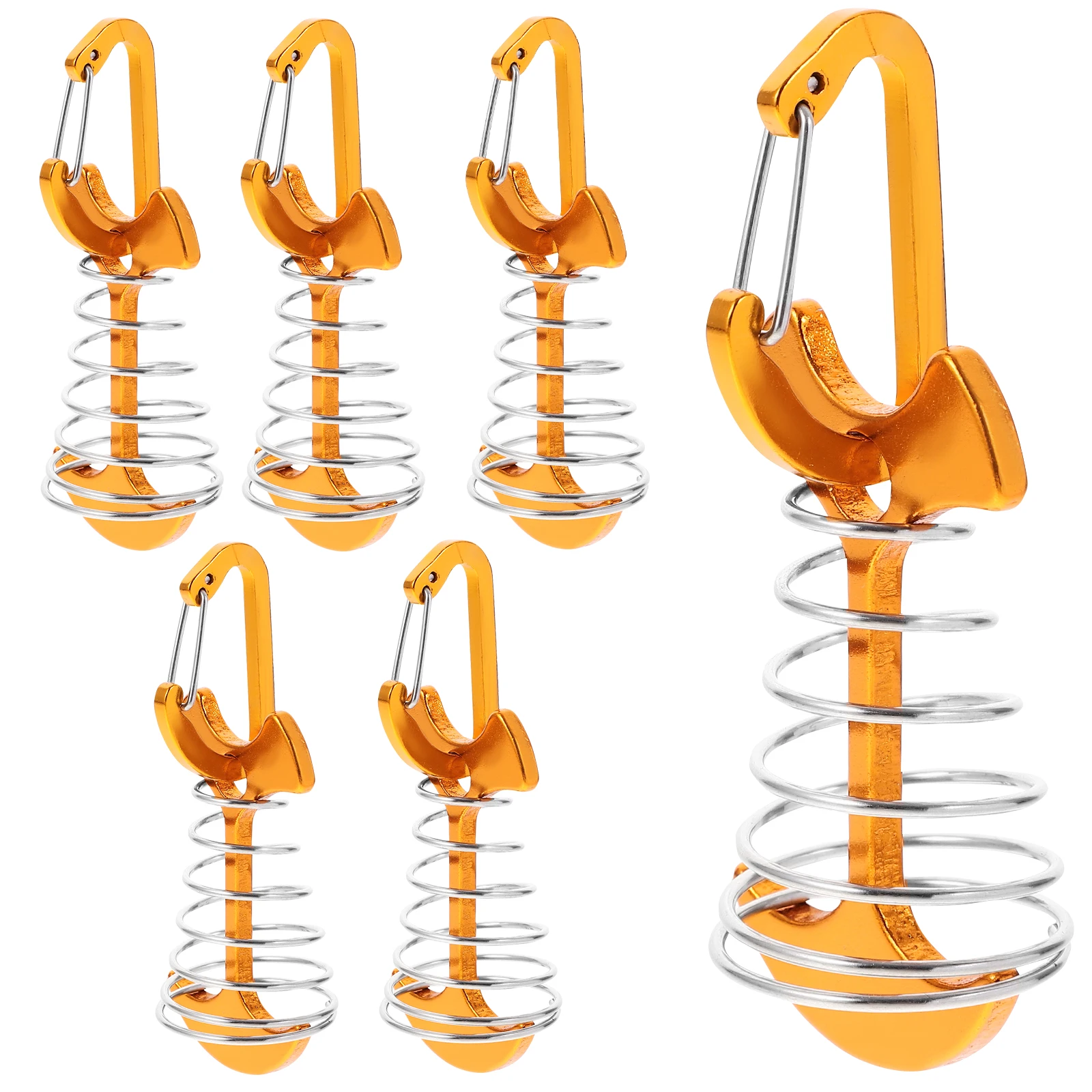 

6 set Fish Nails Yellow Aluminum Tent Stakes for Ground Camping Outdoor Tent Spikes Metal Fish Bone Fixing Buckle Snow Needs