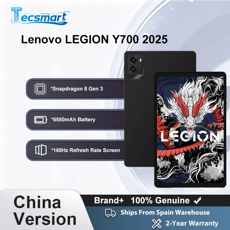 Tablette - ROM Globale Lenovo LEGION Y700 2025, tablette de jeu, mode jeu, Snapdragon 8 Gen 3, écran 165 Hz, charge 68 W, appareil photo 13 MP