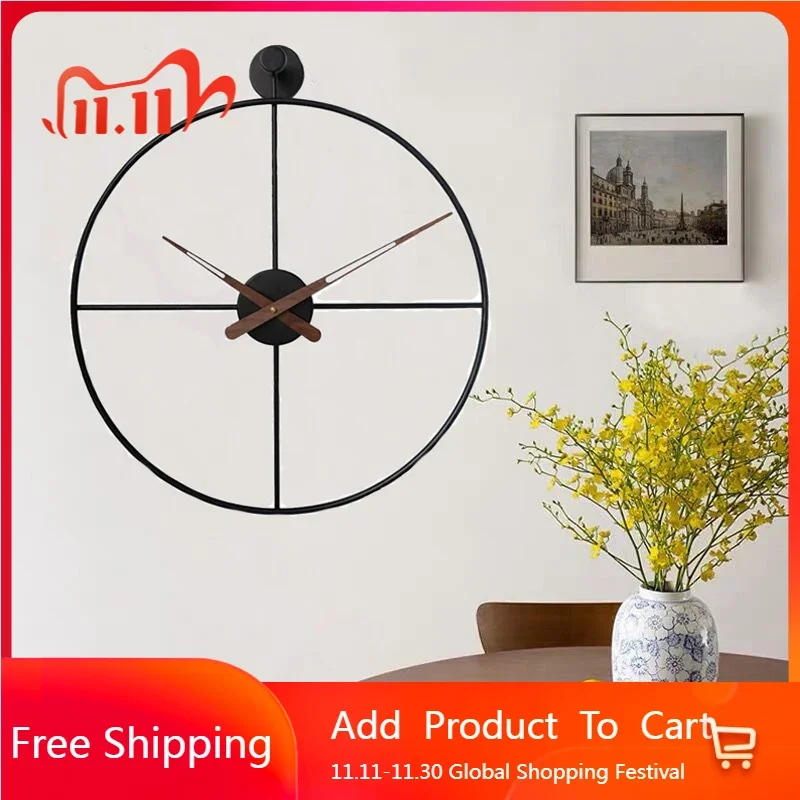 Modern Aesthetic Wall Clocks Art Mural Fashion Nordic Restaurant Minimalist Silent Clock Wall Creative Wanduhr Room Decorations