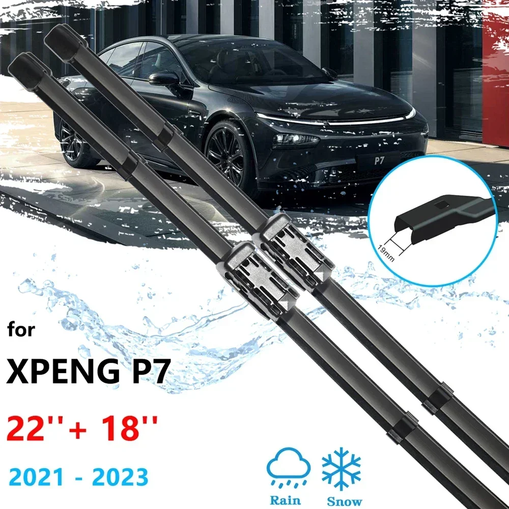 For Xpeng P7 2021 2022 2023 Front Wiper Blades Brushes Window Boneless Frameless Rubber Cleaning Windshield Windscreen Parts