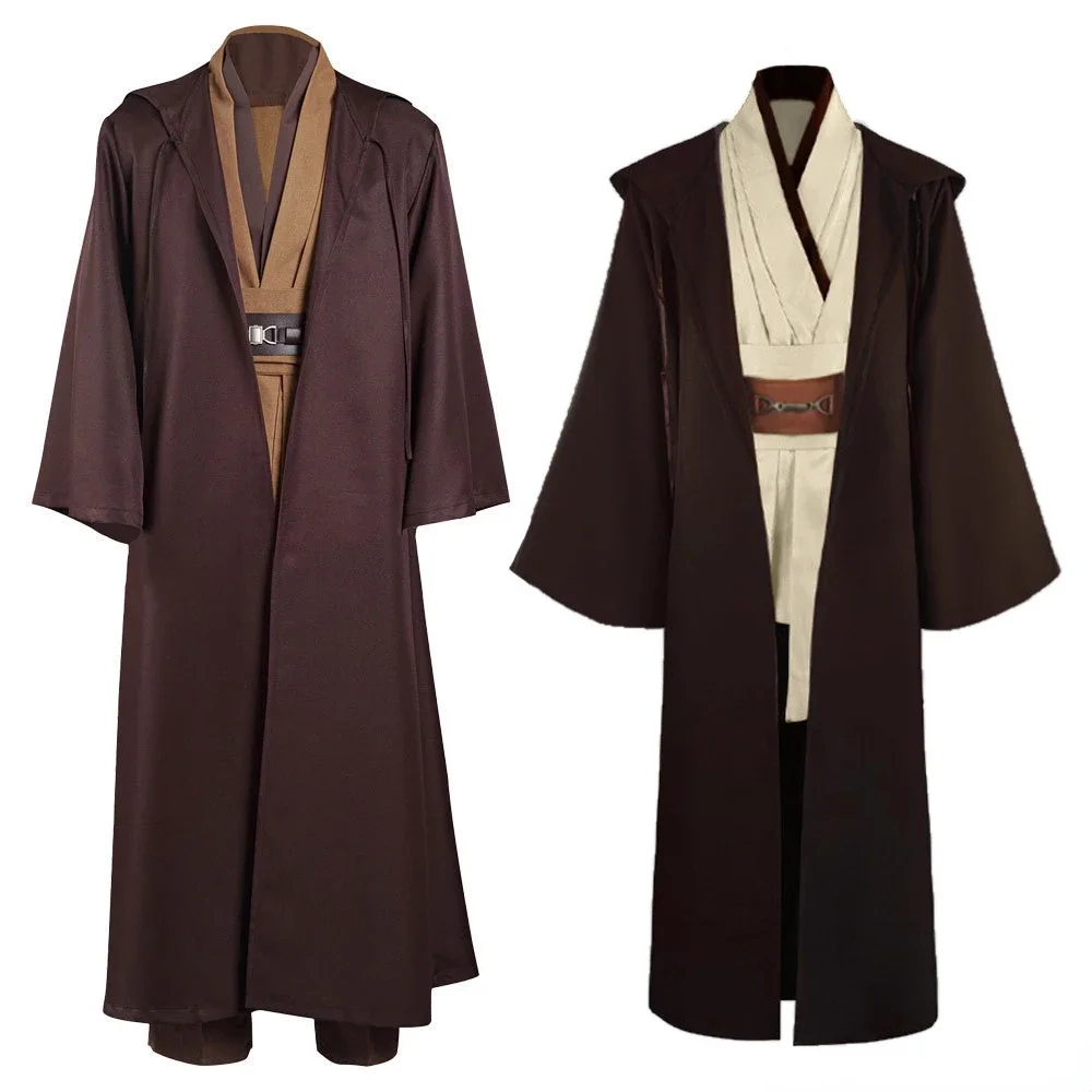 

Obi Wan Kenobi Jedi Cosplay Costume Adult Unisex Coat Friar Uniform Robe Full Set Accessories Halloween Carnival Outfits