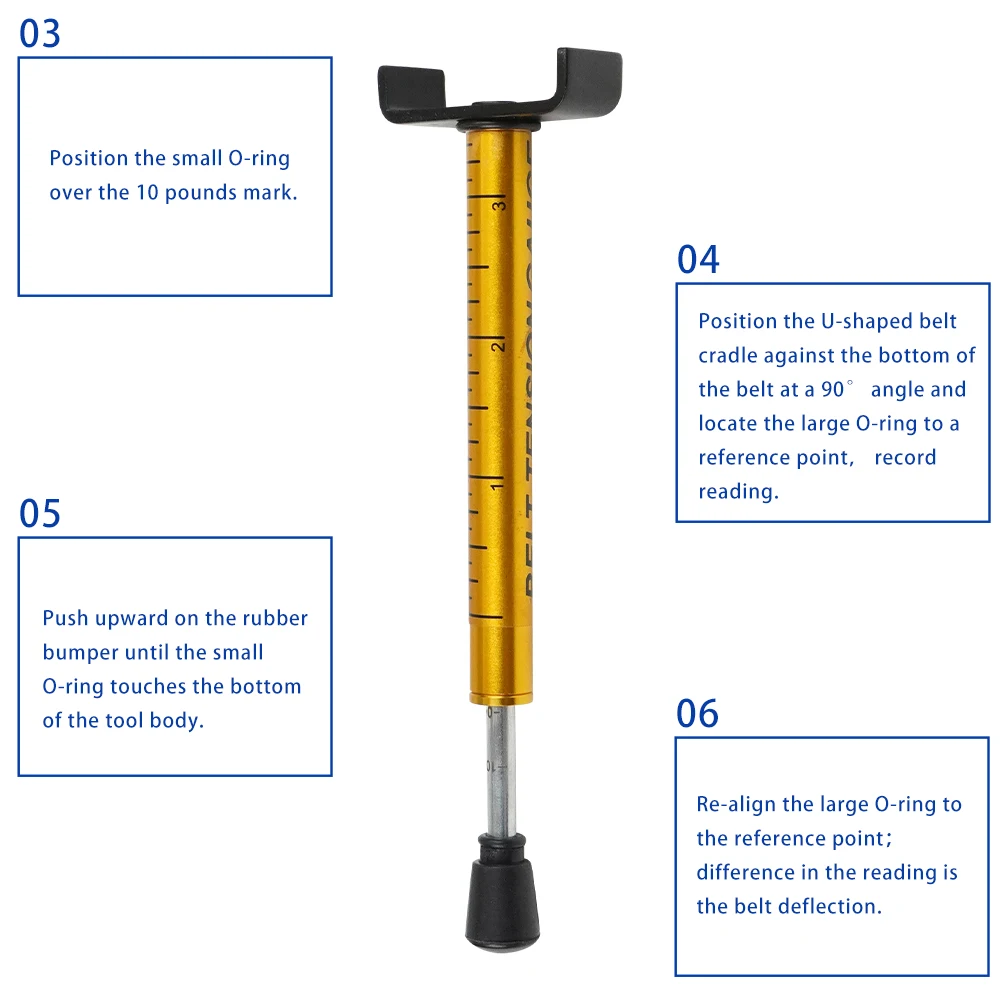 Universal 10 Lb Belt Tension In Gauge Metal Motorcycle Belt Tension Tool For Accurate Motorcycle Setting Belt Tension Gauge - view 6