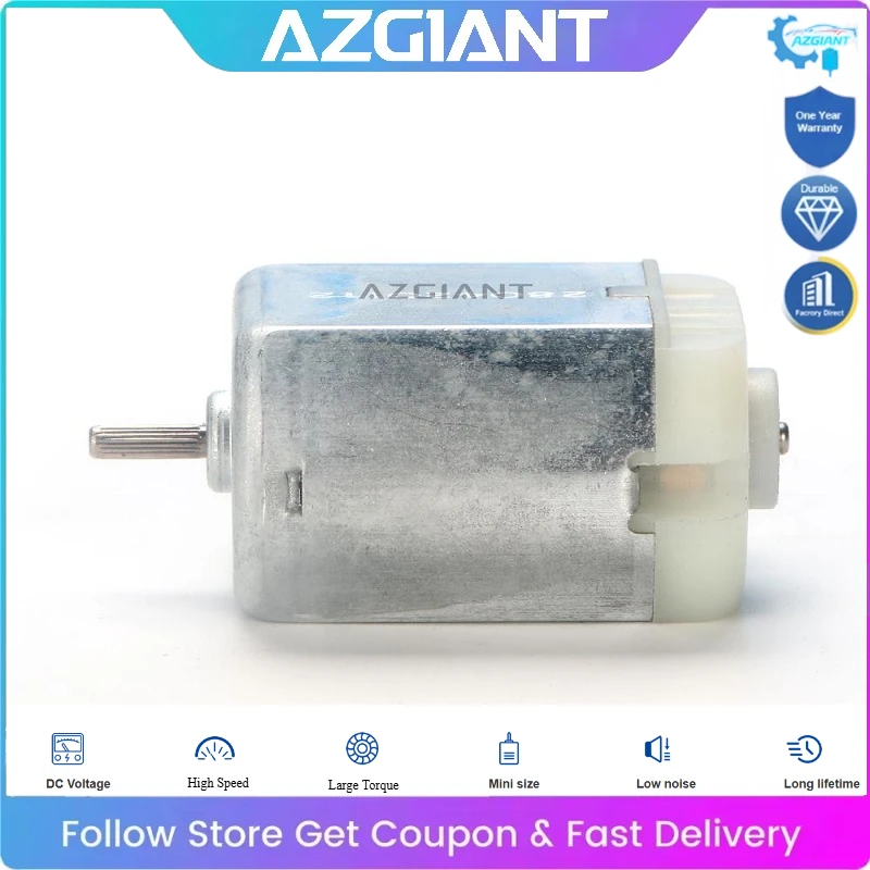 

AZGIANT Small Electric Motor 280 DC 3V -12V 12000RPM High Speed Carbon Brush Car Accessories Hair Dryer Fans Tools DIY Toys
