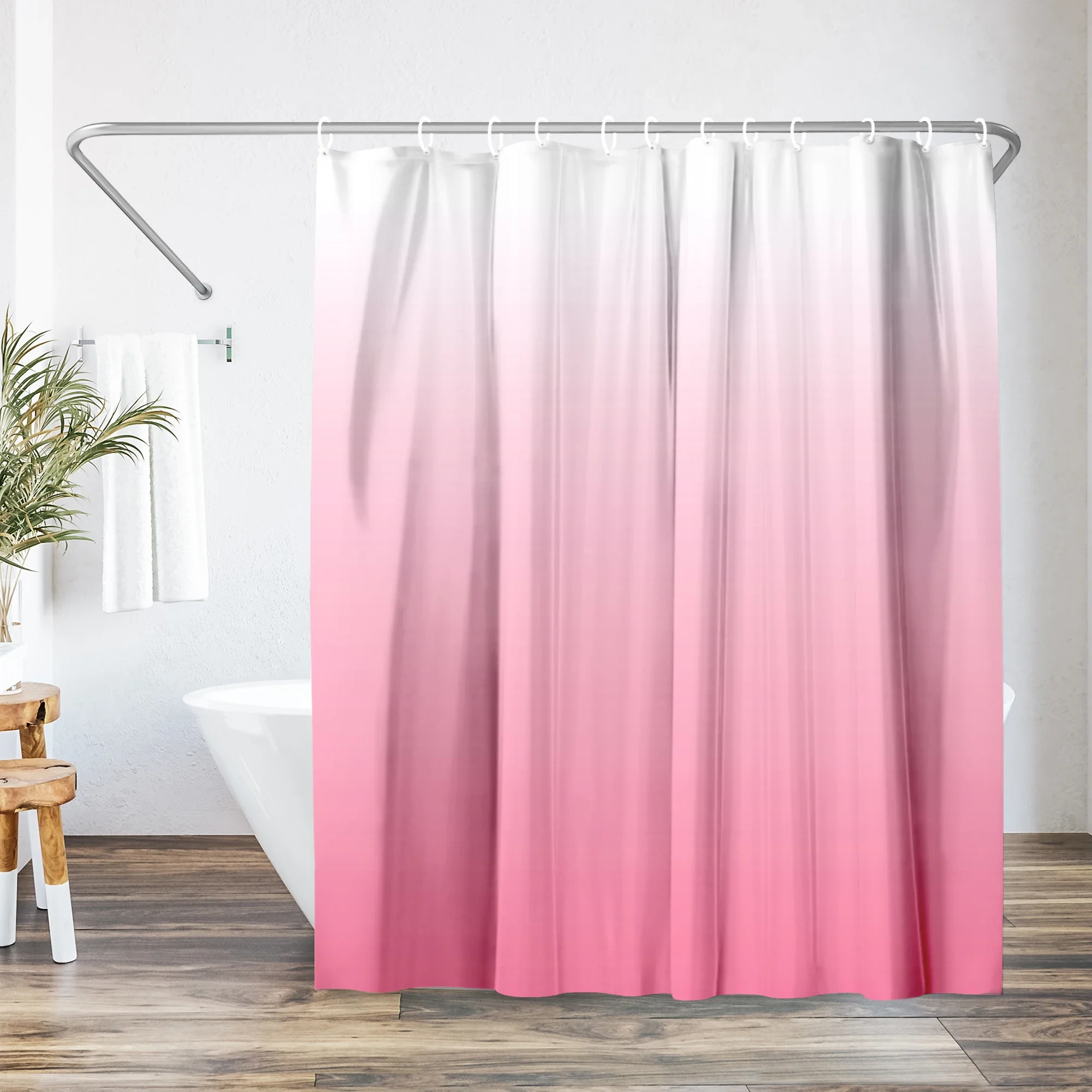 

Ombre Pink Shower Curtain 71x74 Inches Water Resistant Polyester