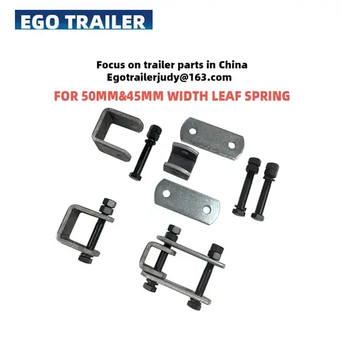 EgoTrailer 트레일러 앞뒤 더블 아이 슬리퍼 볼트 너트 키트, 리프 스프링 캐러밴, 50mm 행거