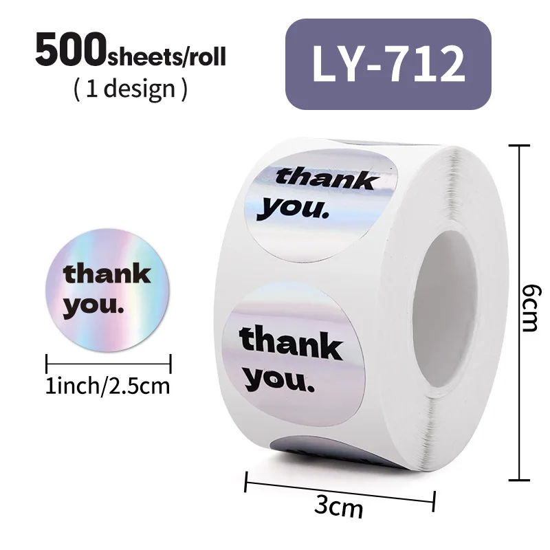 100-500 قطعة بسيطة بيضاء شفافة شكرًا لك ملصق الختم الدائري ملصقات الهدايا لملصق تزيين التغليف محلية الصنع #5
