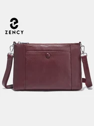 Zency Minimalist Women Purse Spring Shoulder Square Cross Over Bag 100% Genuine Leather Small Phone Bag For Commuters Hot