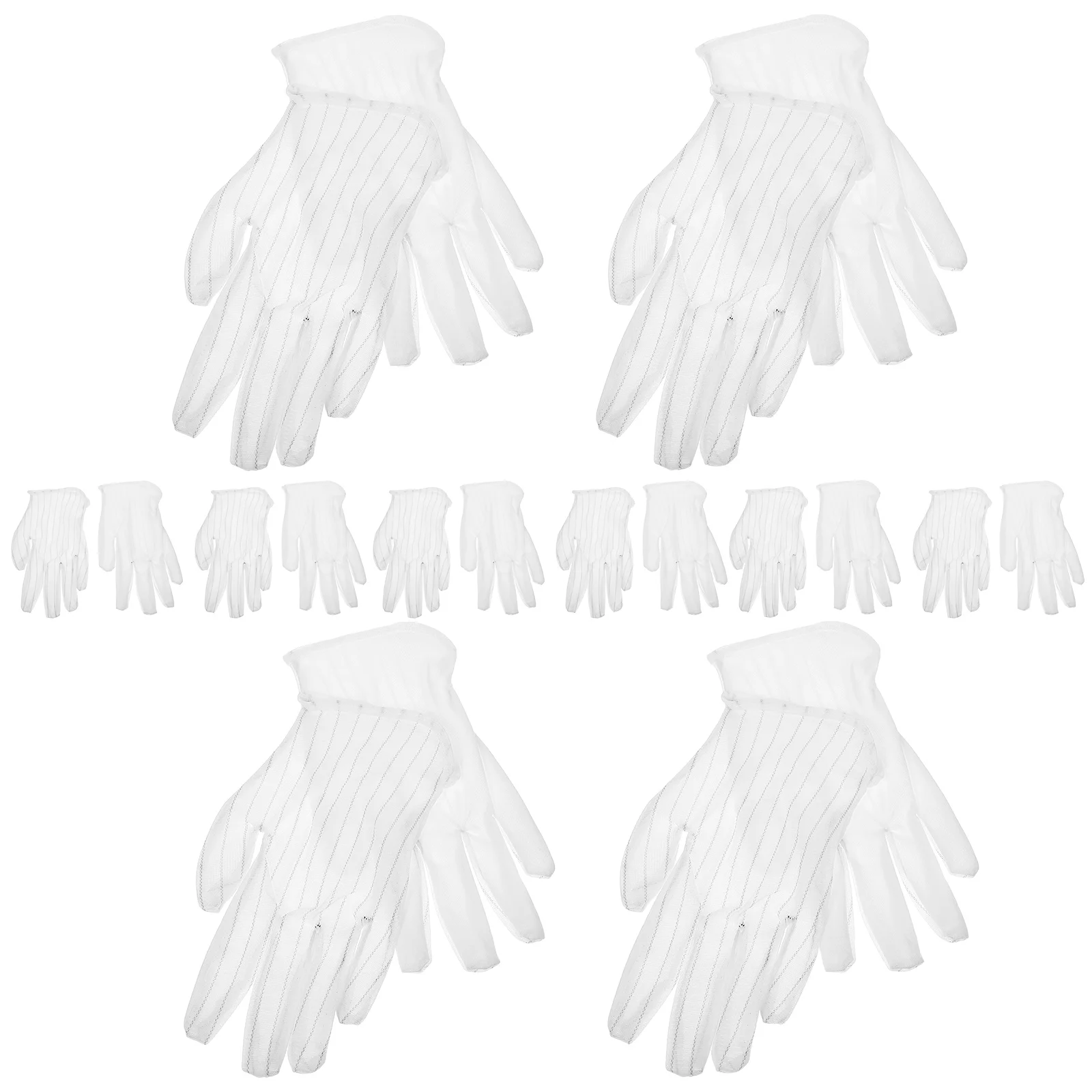 

10 Pairs Black White Gloves Ultrafine Lintfree Cloth Anti Static Protective Banquet Jewelry Watch Glass Lens Exhibition Car Show