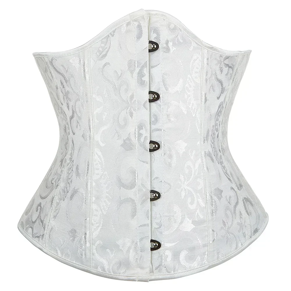 Jacquard Underbust Corset Tops Women Gothic Vintage Bustier Plastic Bones Basques Body Shaper Waist Cincher Korset Corselete