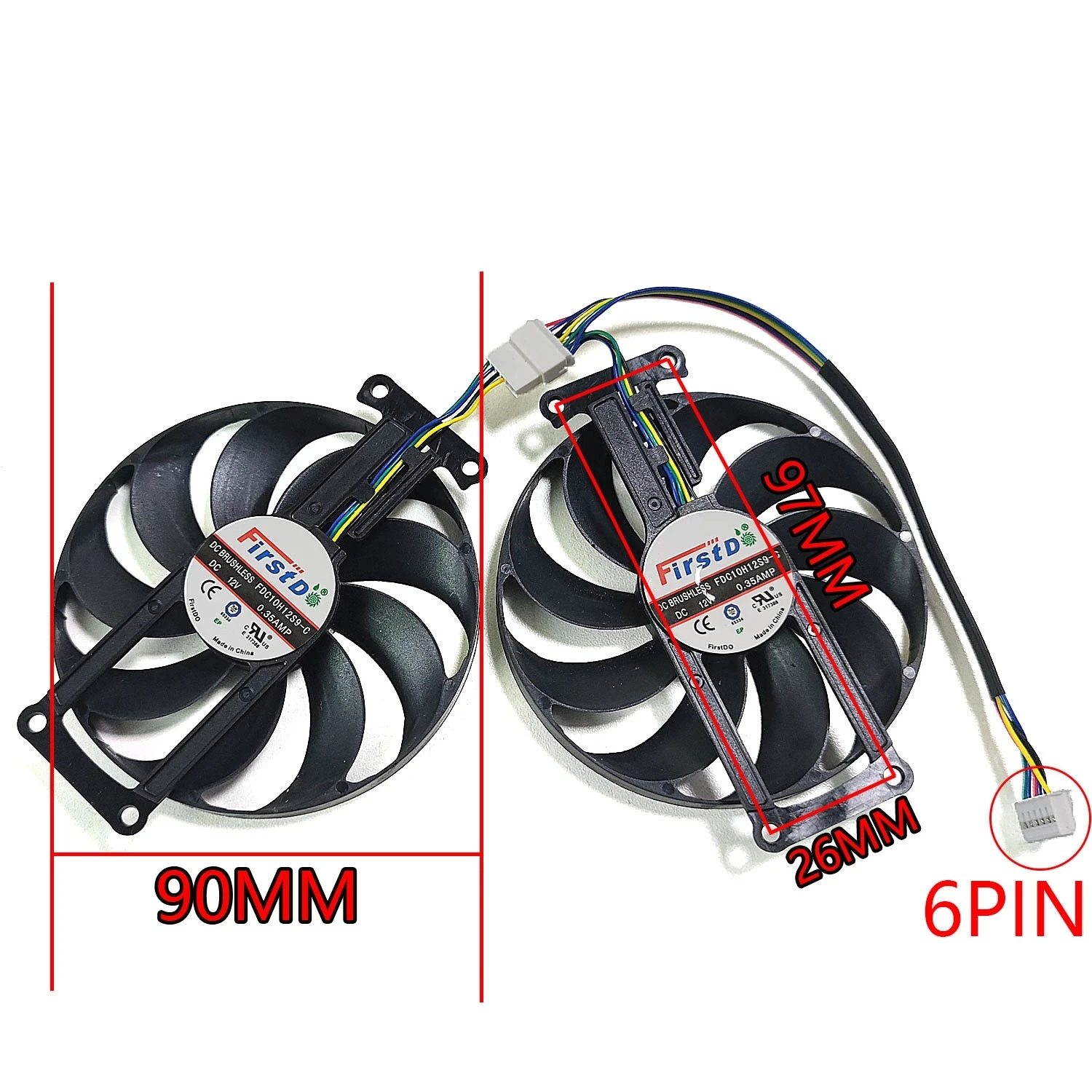 NEW 1LOT FDC10H12S9-C T129215SU GTX 1660、RTX 2060 GPU Fan，For ASUS RTX 2060 2070、GTX 1660 1660TI DUAL EVO Video Card Cooling Fan