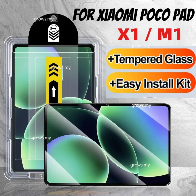 

Easy to install 9H Hardness Tempered Glass For Xiaomi POCO Pad M1 X1 2024 2025 11.2''5G 12.1''Screen Protector Film